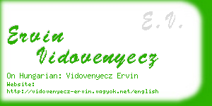 ervin vidovenyecz business card
